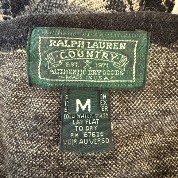 RALPH LAUREN COUNTRY Vintage Aztec Western Cowgirl Boho Rare Sweater Cardigan M - Picture 8 of 9